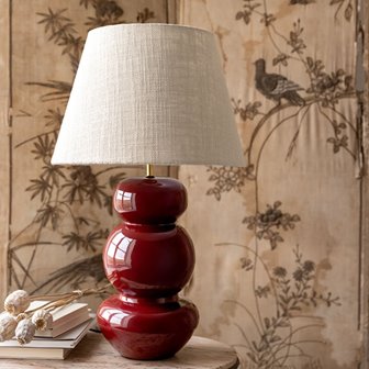 Duża bordowa lampa stołowa kule Becca